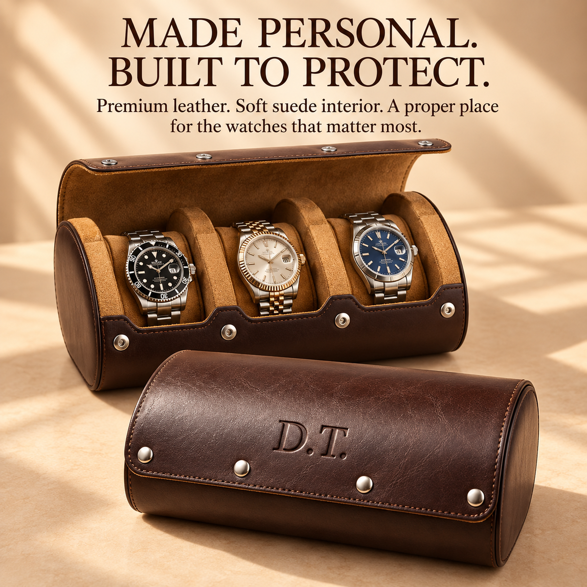 Wachford™ Personalized Leather Watch Case