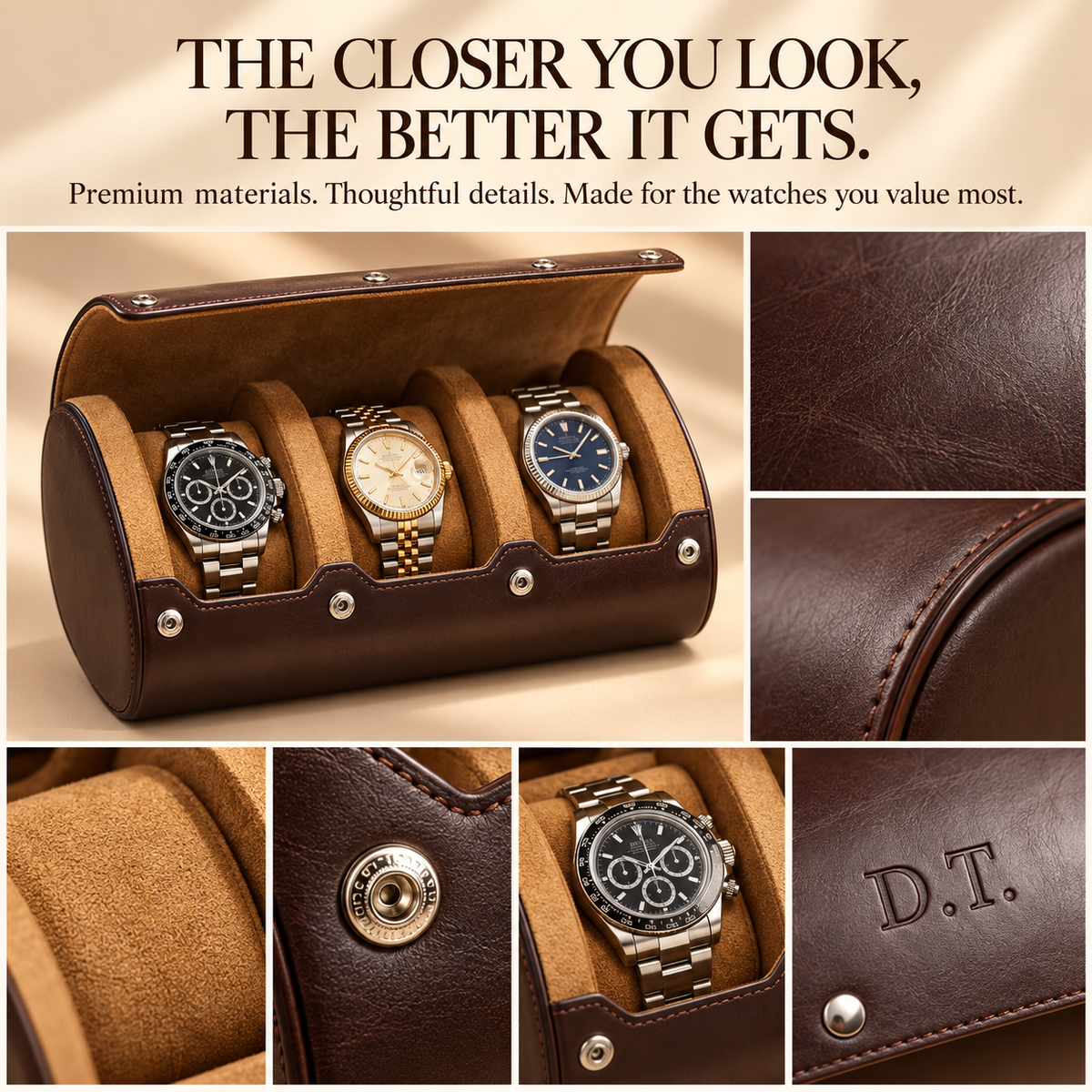Wachford™ Personalized Leather Watch Case