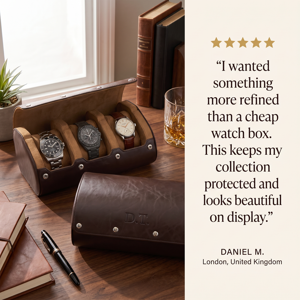 Wachford™ Personalized Leather Watch Case